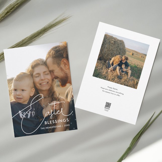 Tarjeta Festiva Guión de Moda de Bendición de Pascua (Subido por el creador)