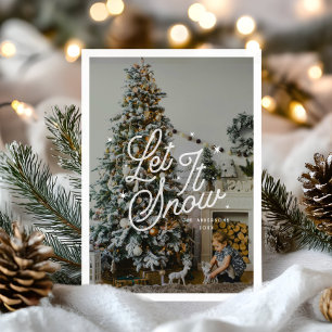 Tarjeta Festiva Guión de Navidades de fotografía retro moderno dej