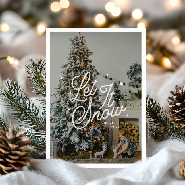 Tarjeta Festiva Guión de Navidades de fotografía retro moderno dej (Subido por el creador)