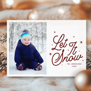 Tarjeta Festiva Guión de Navidades de fotografía retro moderno dej