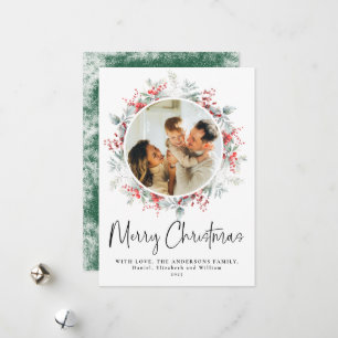 Tarjeta Festiva Guión de Navidades de guirnaldas botánicas elegant