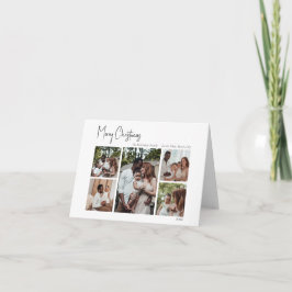 Tarjeta Festiva Guión de Navidades modernos doblado de cinco fotos