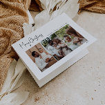 Tarjeta Festiva Guión de Navidades modernos doblado de tres fotos<br><div class="desc">Esta moderna escritura de Navidades doblada tarjeta de vacaciones de tres fotos es perfecta para tu minimalista y chic saludo de vacaciones en blanco y negro. La caligrafía escrita a mano, mínima y caprichosa, es delicada y rústica, aunque elegante y elegante. El diseño refleja un simple día de invierno blanco...</div>