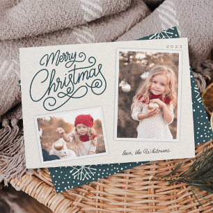 Tarjeta Festiva Guión de nieve 2 Instantánea fotográfica