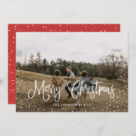 Tarjeta Festiva Guión de nieve moderno 2 Foto