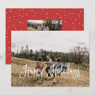 Tarjeta Festiva Guión de nieve moderno 2 Foto