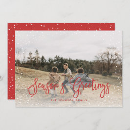 Tarjeta Festiva Guión de nieve moderno 2 Foto