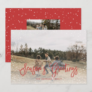 Tarjeta Festiva Guión de nieve moderno 2 Foto