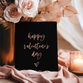 Tarjeta Festiva Guión de oro negro y falso Rosa | Heart Valentine
