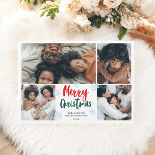 Tarjeta Festiva Guión de pasatiempo de nieve divertida familia de