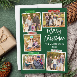 Tarjeta Festiva Guión de pincel Merry Cinta de artesanía navideña 