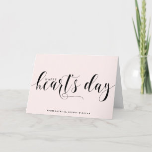 Tarjeta Festiva Guión del Día del Corazón Feliz de Rubor   EL DÍA