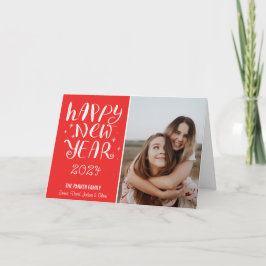 Tarjeta Festiva Guión divertido feliz foto de Año Nuevo recortada