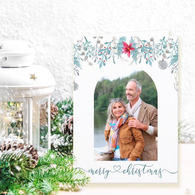 Tarjeta Festiva Guión elegante de la foto del arco de flotación de (Subido por el creador)