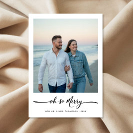 Tarjeta Festiva Guión elegante Oh So Merry Christmas Beach Photo