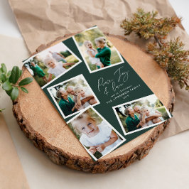 Tarjeta Festiva Guión elegante y fotográfico verde
