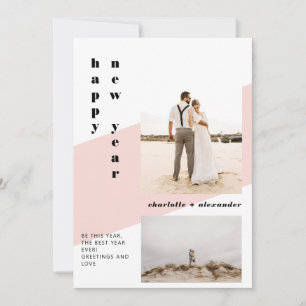 Tarjeta Festiva Guión en negrita rosa feliz año nuevo 2 foto