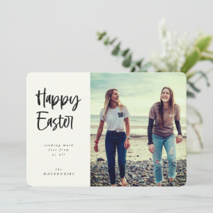 Tarjeta Festiva Guión escrito de mano moderna feliz foto de Pascua