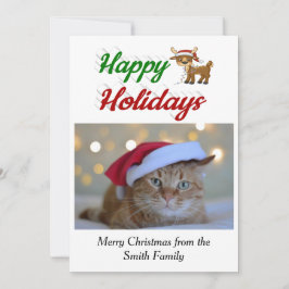 Tarjeta Festiva Guión fotográfico de Navidades de renos de Felices