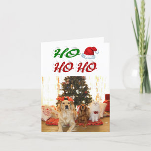 Tarjeta Festiva Guión fotográfico de Navidades Ho Ho Santa Hat