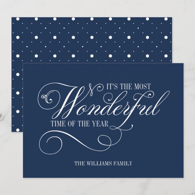 Tarjeta Festiva Guión La Hora Más Maravillosa Del Año (Anverso / Reverso)