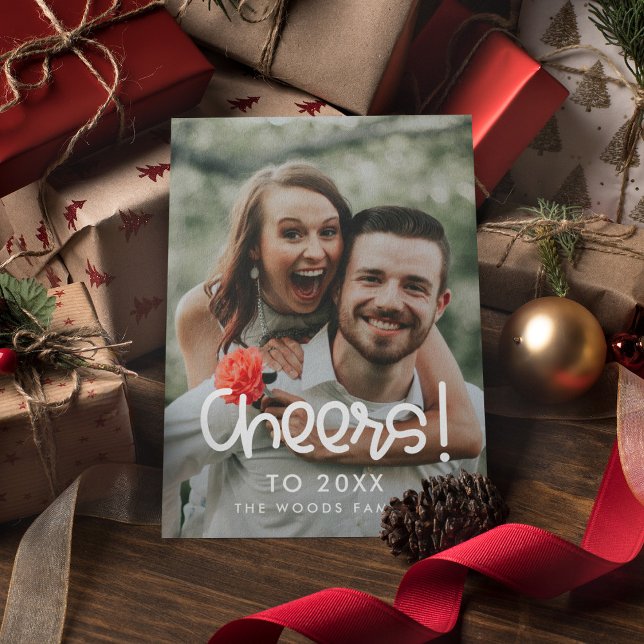 Tarjeta Festiva Guión lindo Saludos a la foto de Año Nuevo 2026 (Subido por el creador)