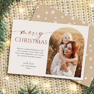 Tarjeta Festiva Guión manuscrito Merry Christmas Arch Photo