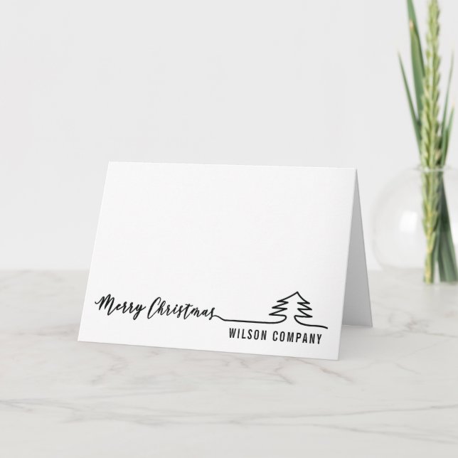 Tarjeta Festiva Guión minimalista Empresa navideña (Anverso)