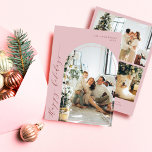 Tarjeta Festiva Guión minimalista Felices Fiestas Foto Dusty Rosa<br><div class="desc">Guión minimalista Feliz Festividad Foto Dusty Tarjeta de vacaciones rosa</div>