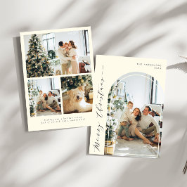 Tarjeta Festiva Guión Minimalista moderno Fotos navideñas merry