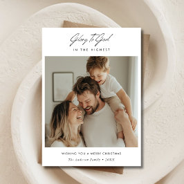 Tarjeta Festiva Guión Mínimo Gloria A Dios Navidades Sagrados Foto