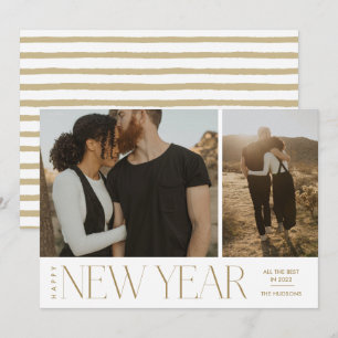 Tarjeta Festiva Guión mínimo moderno Feliz Año Nuevo Festividad