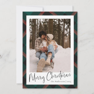 Tarjeta Festiva Guión mínimo moderno   Foto de Navidades familiare