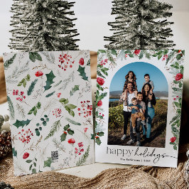 Tarjeta Festiva Guión moderno con arco botánico elegante 1 foto