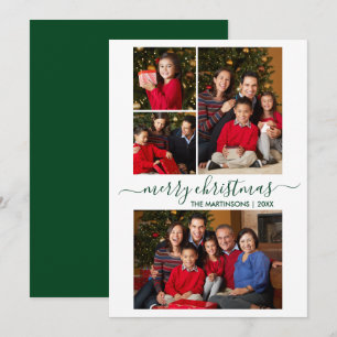 Tarjeta Festiva Guión moderno de caligrafía 4 Navidades de fotogra
