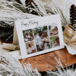 Tarjeta Festiva Guión moderno Felices Fiestas Dobladas Cinco Fotos<br><div class="desc">Este guión moderno feliz vacaciones plegadas tarjeta de vacaciones de cinco fotos es perfecto para tu minimalista y elegante saludo de vacaciones en blanco y negro. La caligrafía escrita a mano, mínima y caprichosa, es delicada y rústica, aunque elegante y elegante. El diseño refleja un simple día de invierno blanco...</div>