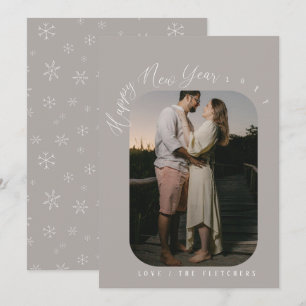 Tarjeta Festiva Guión moderno feliz foto de Año Nuevo