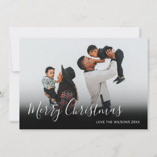 Tarjeta Festiva Guión moderno minimalista para foto familiar de Na