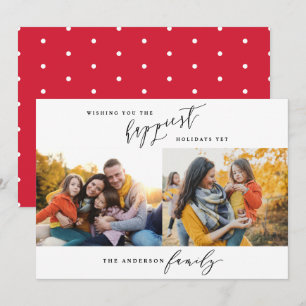 Tarjeta Festiva Guión moderno mínimo para Navidades multifotográfi