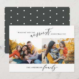Tarjeta Festiva Guión moderno mínimo para Navidades multifotográfi