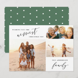 Tarjeta Festiva Guión moderno mínimo para Navidades multifotográfi