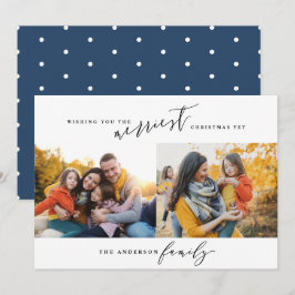 Tarjeta Festiva Guión moderno mínimo para Navidades multifotográfi
