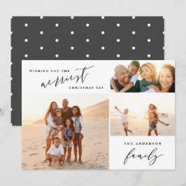 Tarjeta Festiva Guión moderno mínimo para Navidades multifotográfi