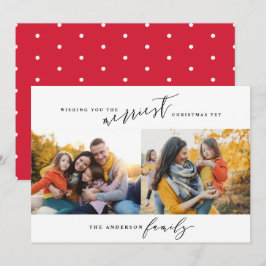 Tarjeta Festiva Guión moderno mínimo para Navidades multifotográfi