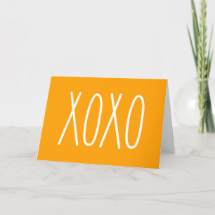 Tarjeta Festiva Guión naranja XoXo Amistad Galentines Valentine