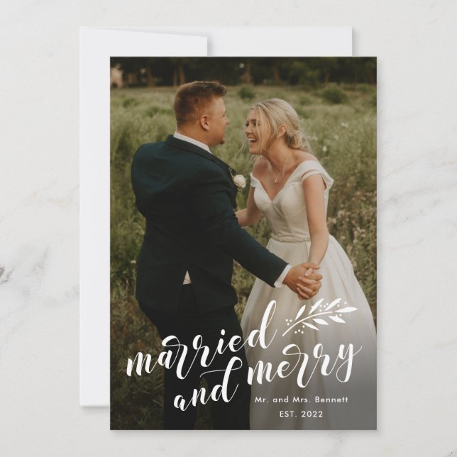 Tarjeta Festiva Guión: Navidades de fotos casados y Bodas de moras (Anverso)