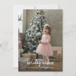 Tarjeta Festiva Guión Navideño Minimalista Moderno para Familias e