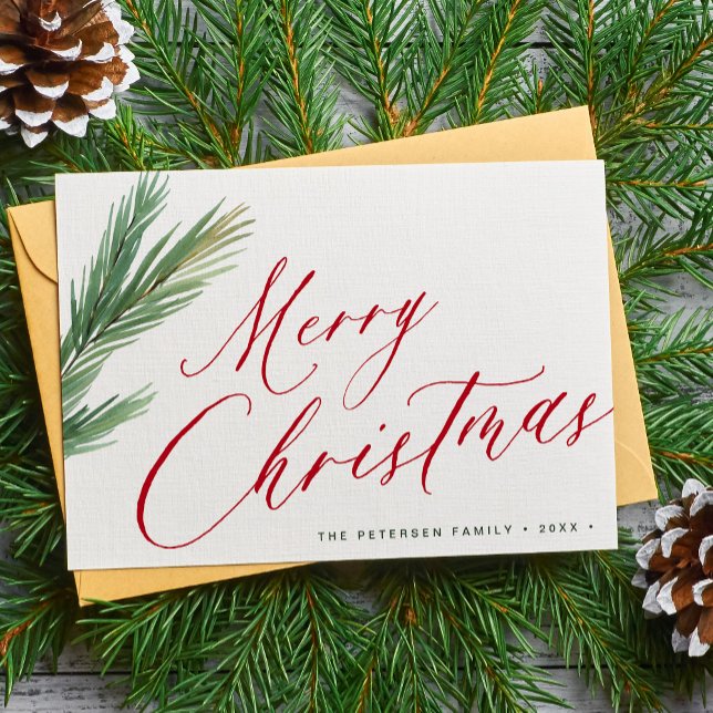 Tarjeta Festiva Guión navideño rojo verde (Subido por el creador)