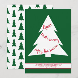Tarjeta Festiva Guión navideño verde moderno