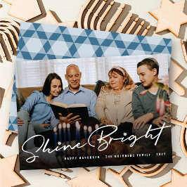 Tarjeta Festiva Guión para escritura a mano brillante Hanukkah Fot